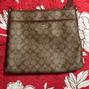 Coach signature pressed leather crossbody